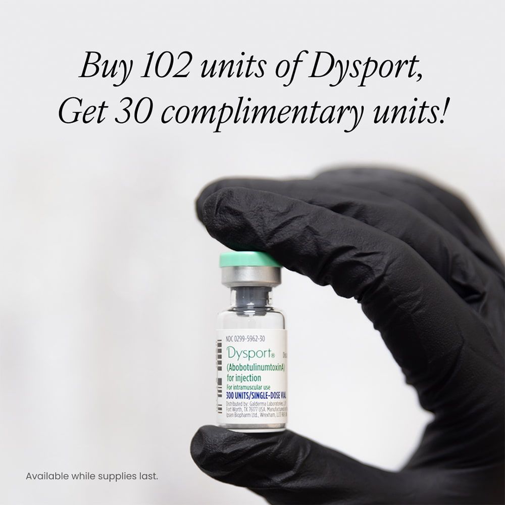 Dysport promotion: buy 102, get 30 free.